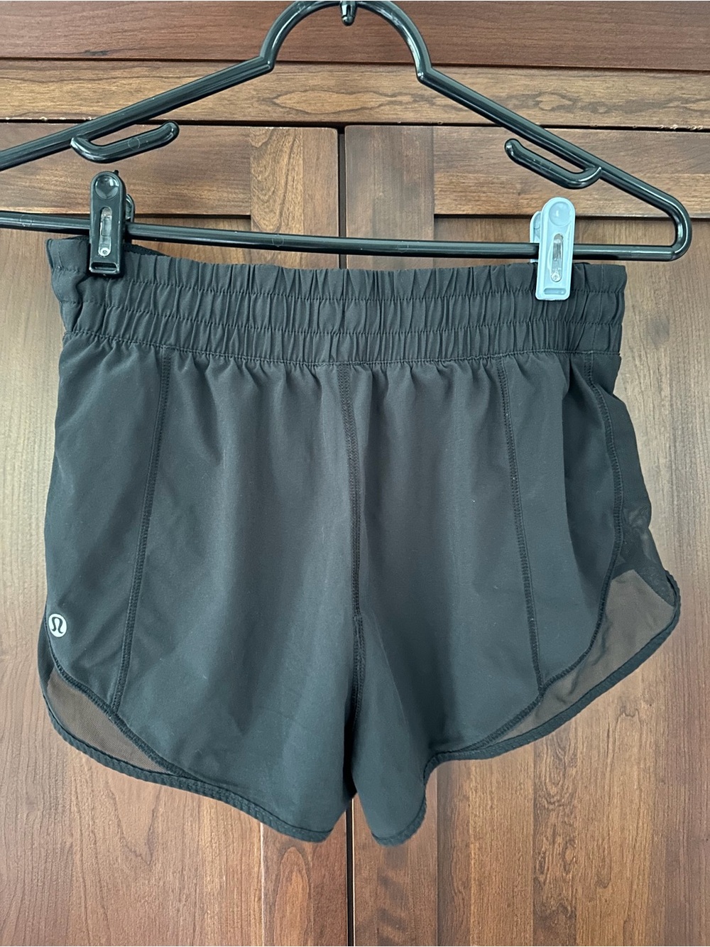 lululemon athletica Black Women's Athletic Shorts with Mesh Trim